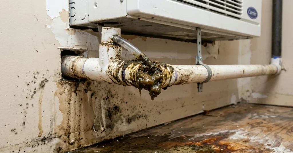 clogged aircon drainage scaled